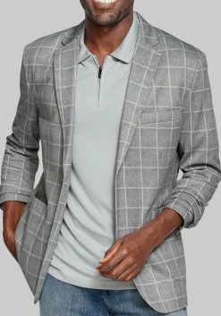 Johnston & Murphy Tailored Fit XC Flex® Pinnacle Windowpane Knit Blazer