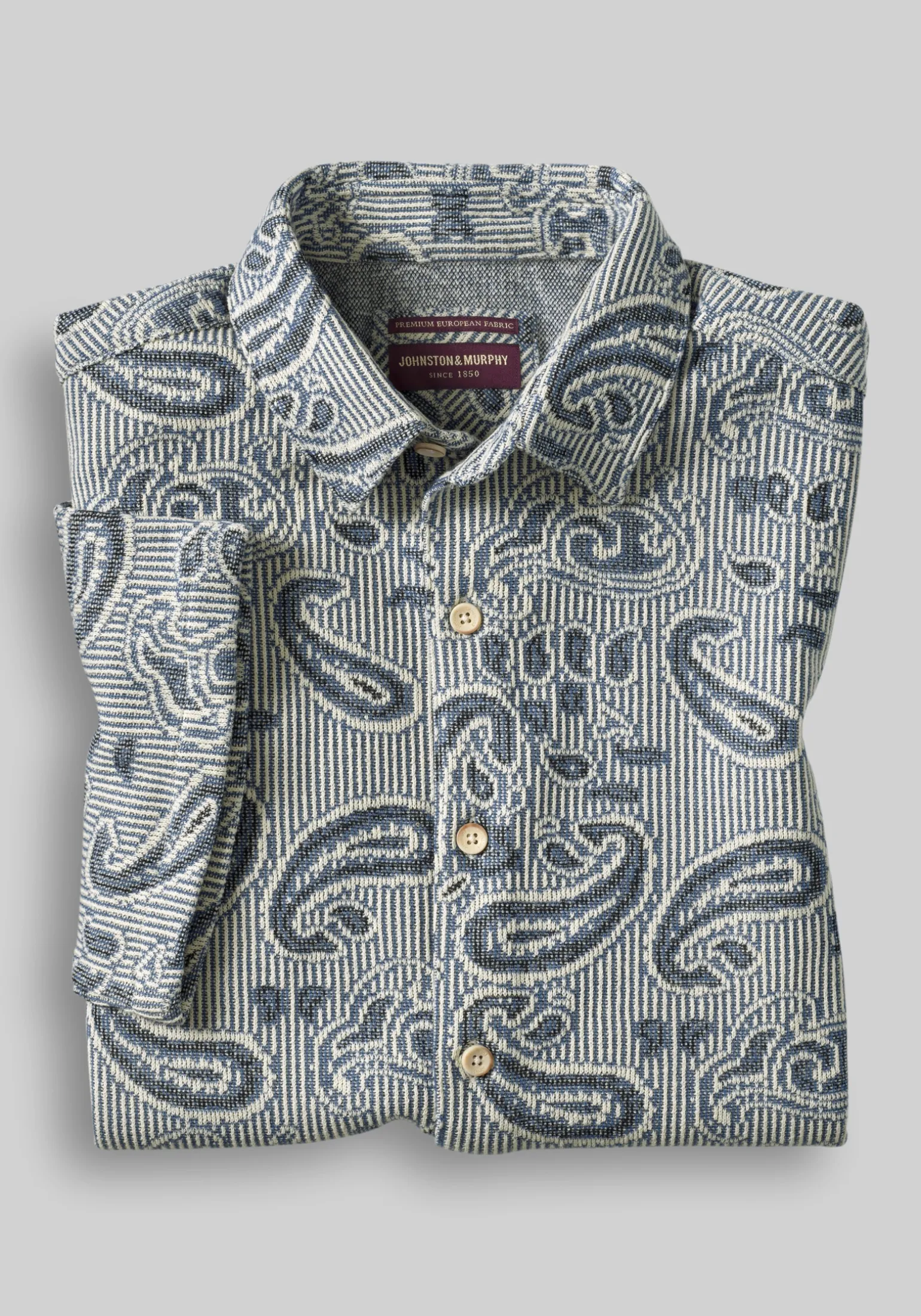 Johnston & Murphy Tailored Fit Linden Textured Button Up Shirt