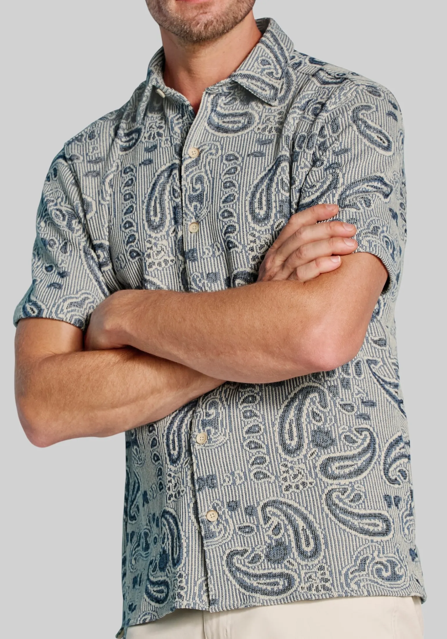 Johnston & Murphy Tailored Fit Linden Textured Button Up Shirt