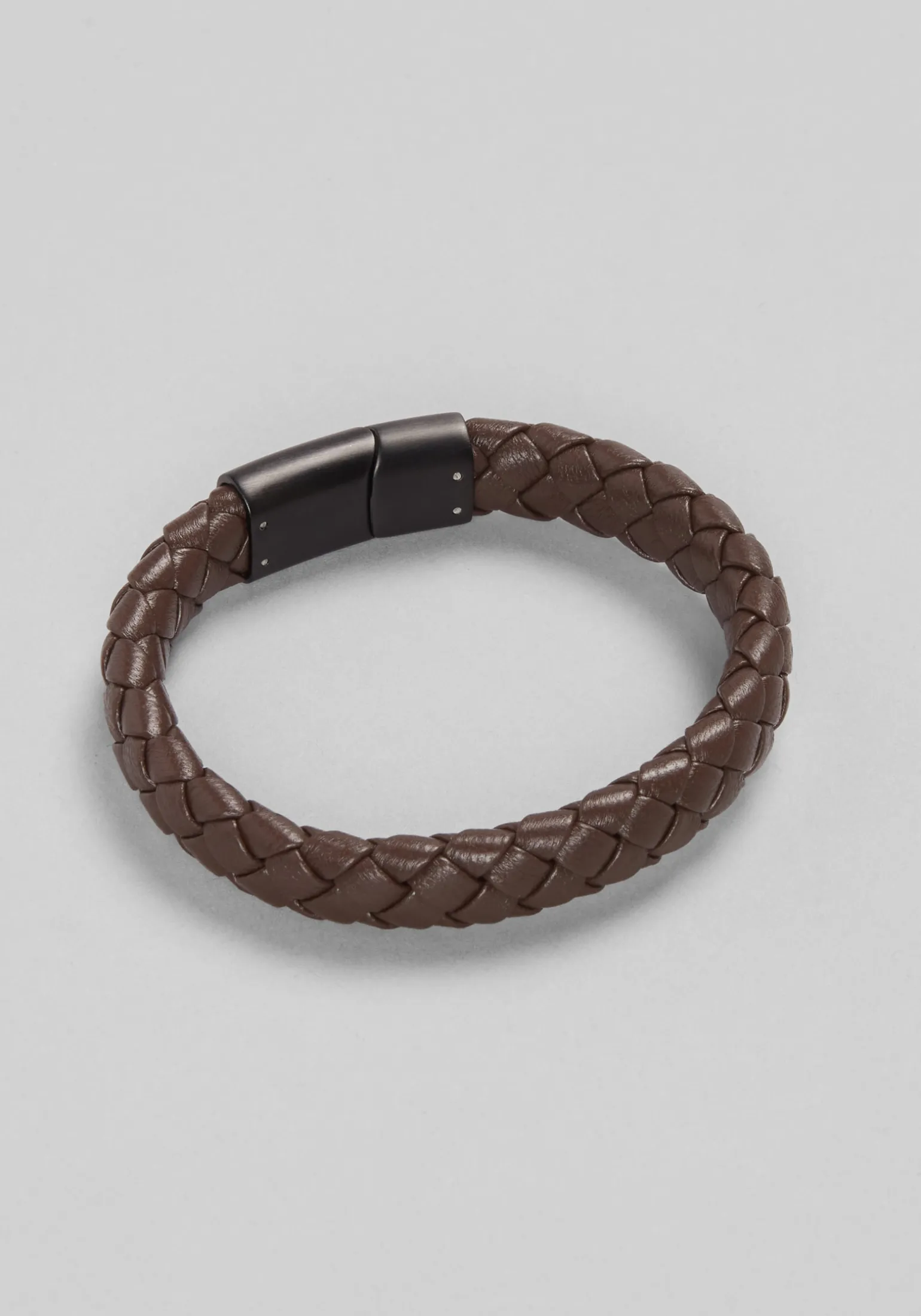 Jos. A. Bank Adjustable Braided Leather Bracelet with Magnetic Closure