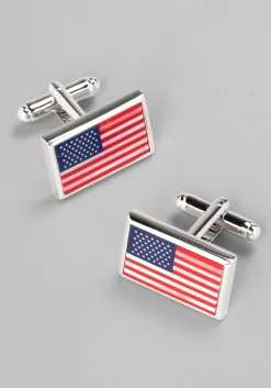 Jos. A. Bank American Flag Mother-of-Pear Cufflinks