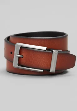 Jos. A. Bank Burnished Cut Edge Reversible Leather Belt