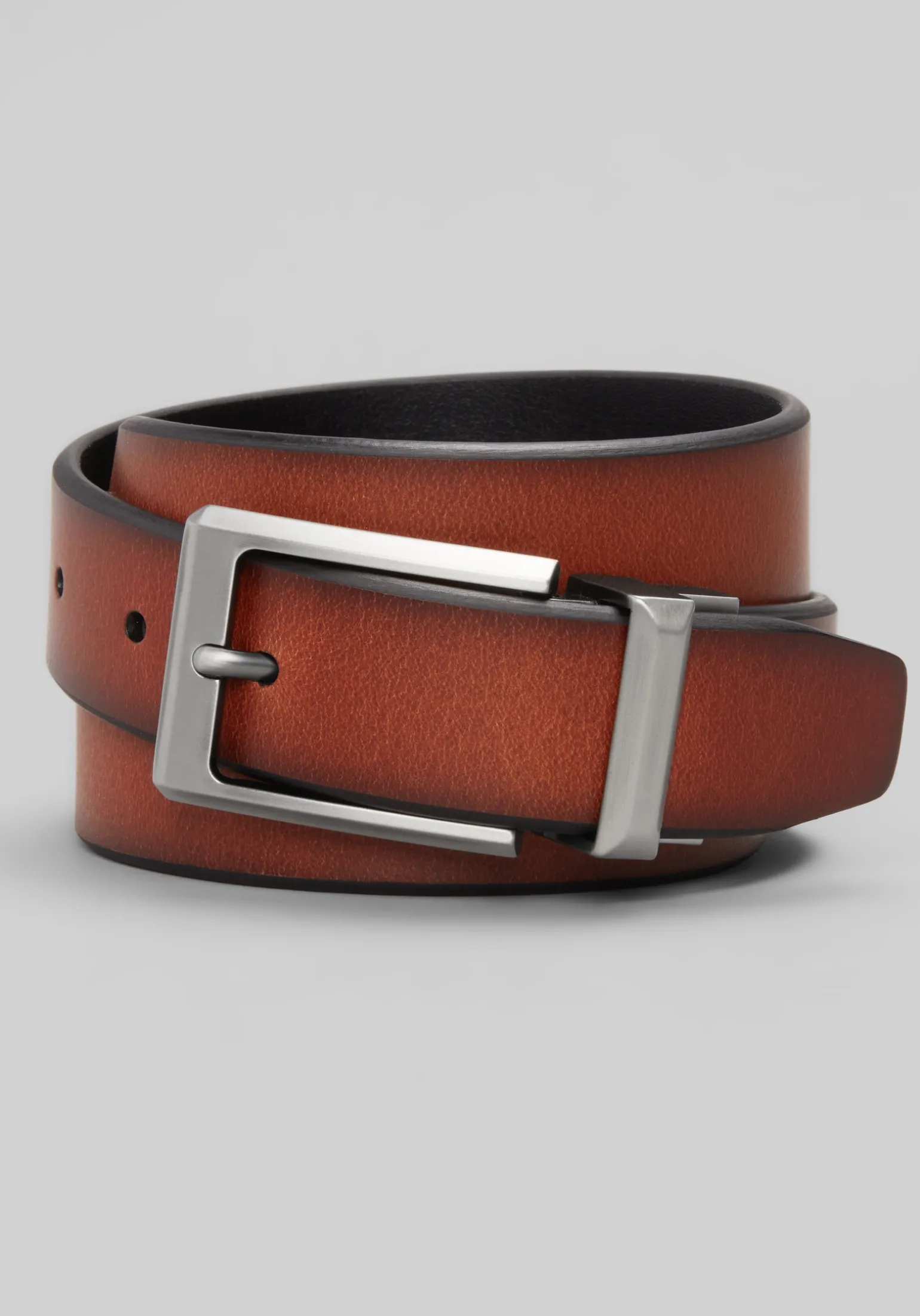 Jos. A. Bank Burnished Cut Edge Reversible Leather Belt