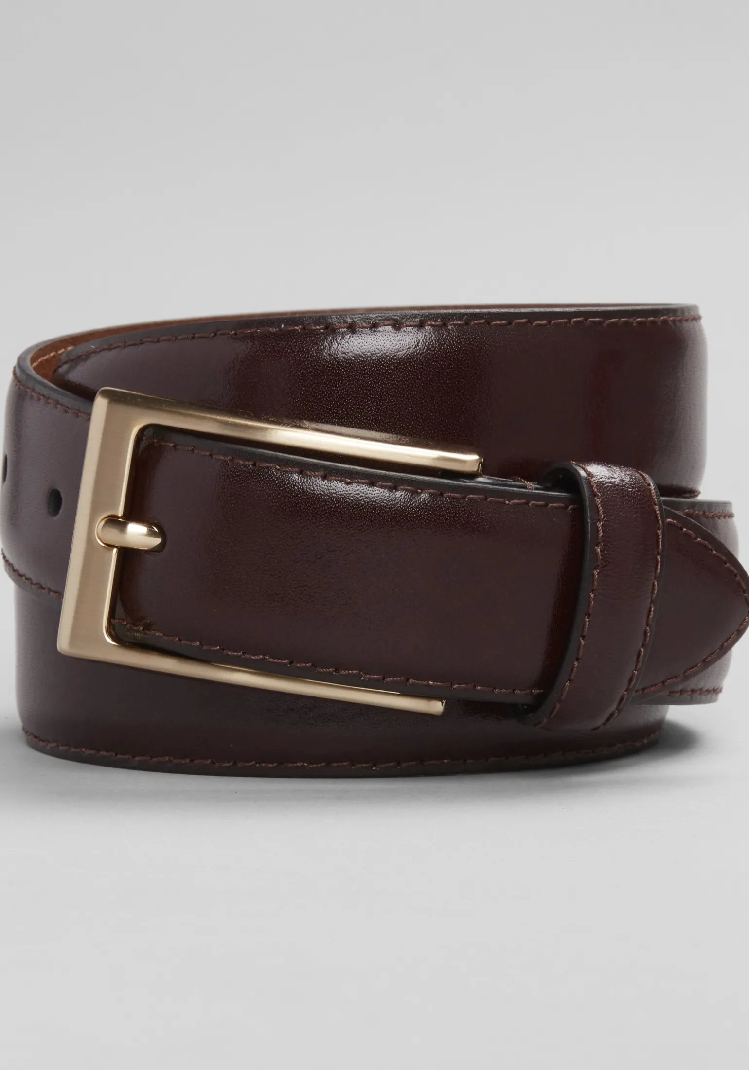 Jos. A. Bank Burnished Feather Edge Stitched Leather Belt