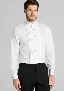 Jos. A. Bank Comfort Stretch Slim Fit Wing Collar French Cuff Five-Pleat Formal Dress Shirt - Big & Tall