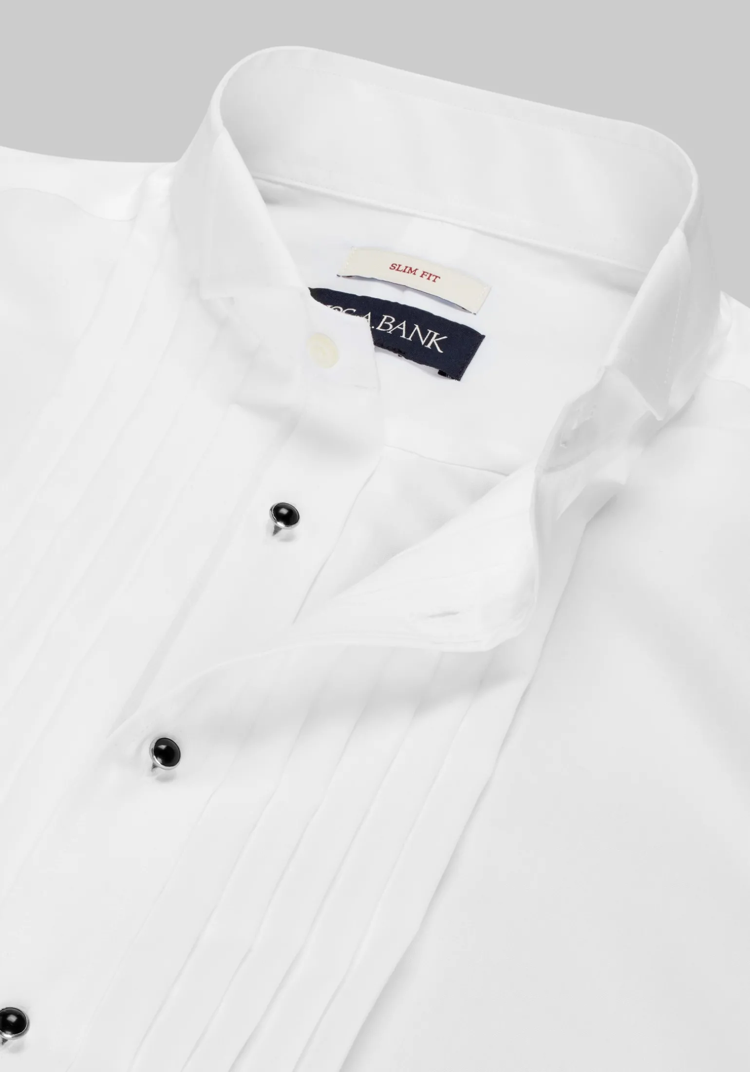 Jos. A. Bank Comfort Stretch Slim Fit Wing Collar French Cuff Five-Pleat Formal Dress Shirt