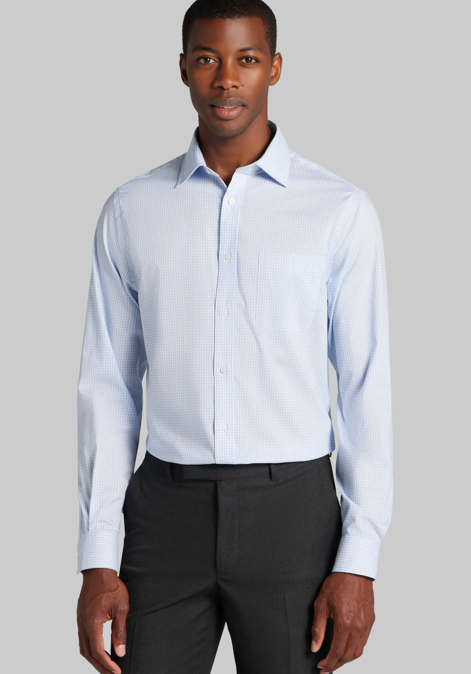 Jos. A Bank Comfort Stretch Slim Fit Mini Grid Dress Shirt
