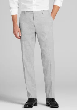 Jos. A. Bank Comfort Stretch Slim Fit Linen Blend Plaid Suit Separates Pants