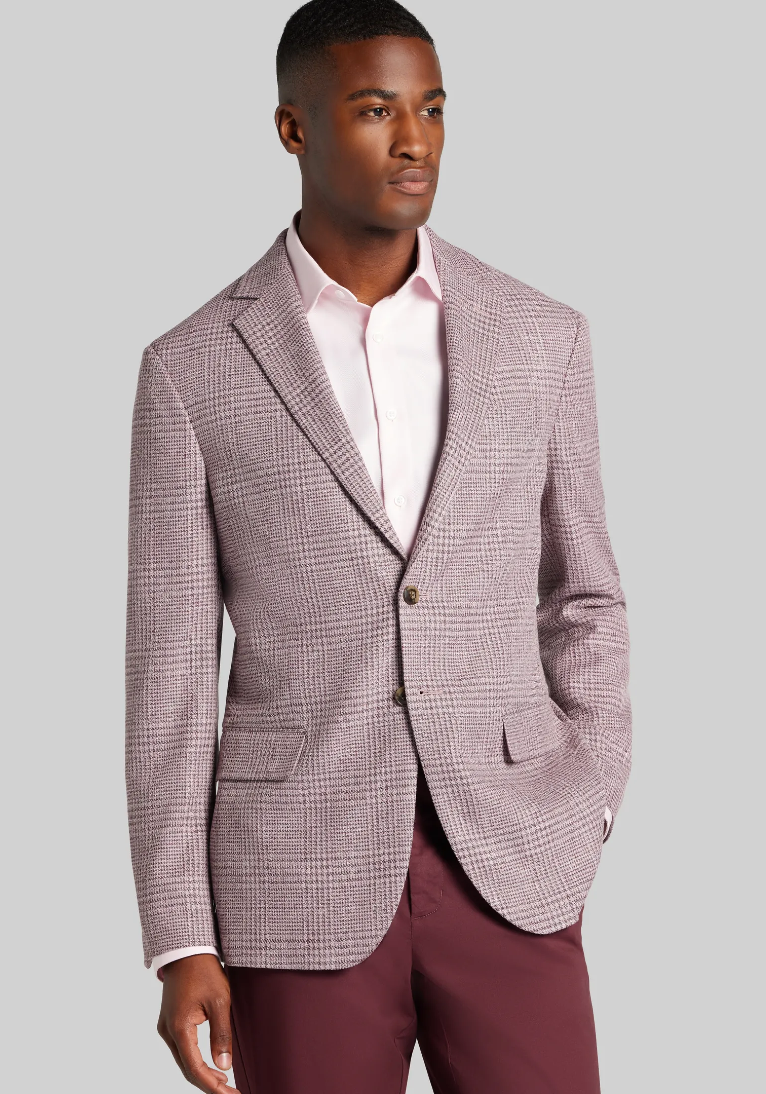 Jos. A. Bank Comfort Stretch Tailored Fit Plaid Sportcoat - Big & Tall