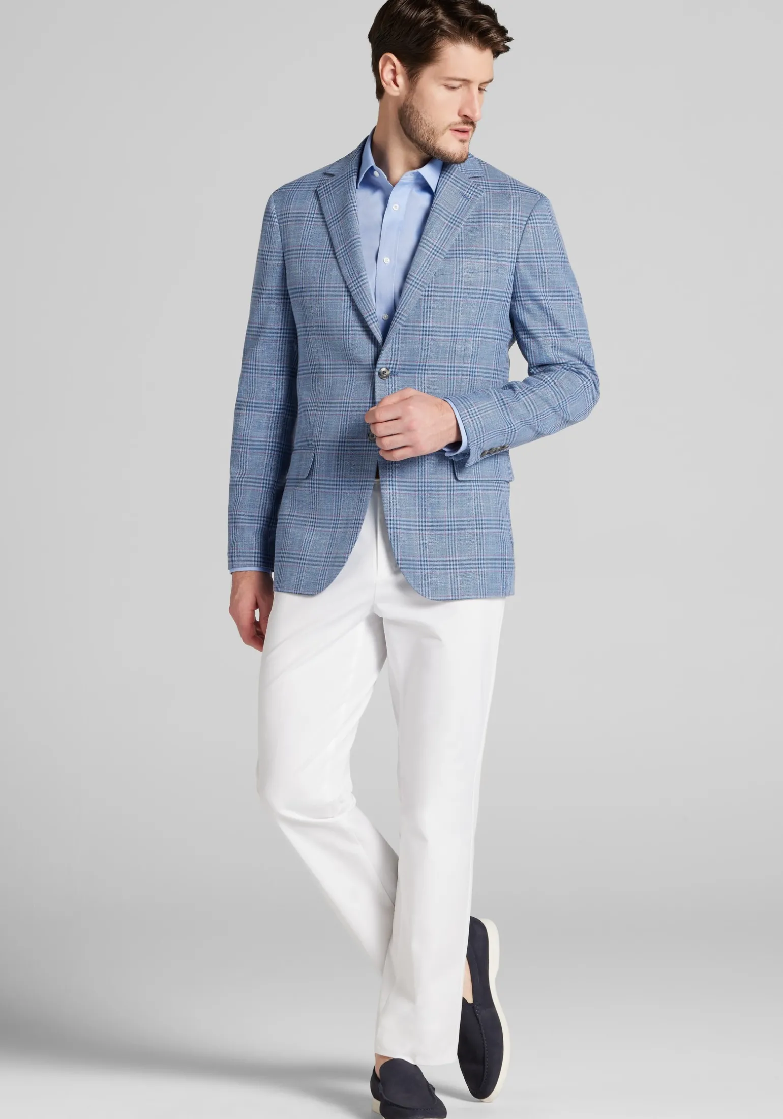 Jos. A. Bank Comfort Stretch Tailored Fit Plaid Sportcoat