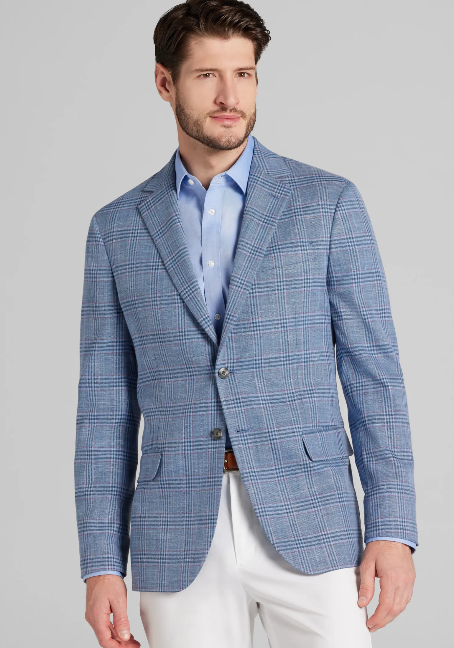 Jos. A. Bank Comfort Stretch Tailored Fit Plaid Sportcoat