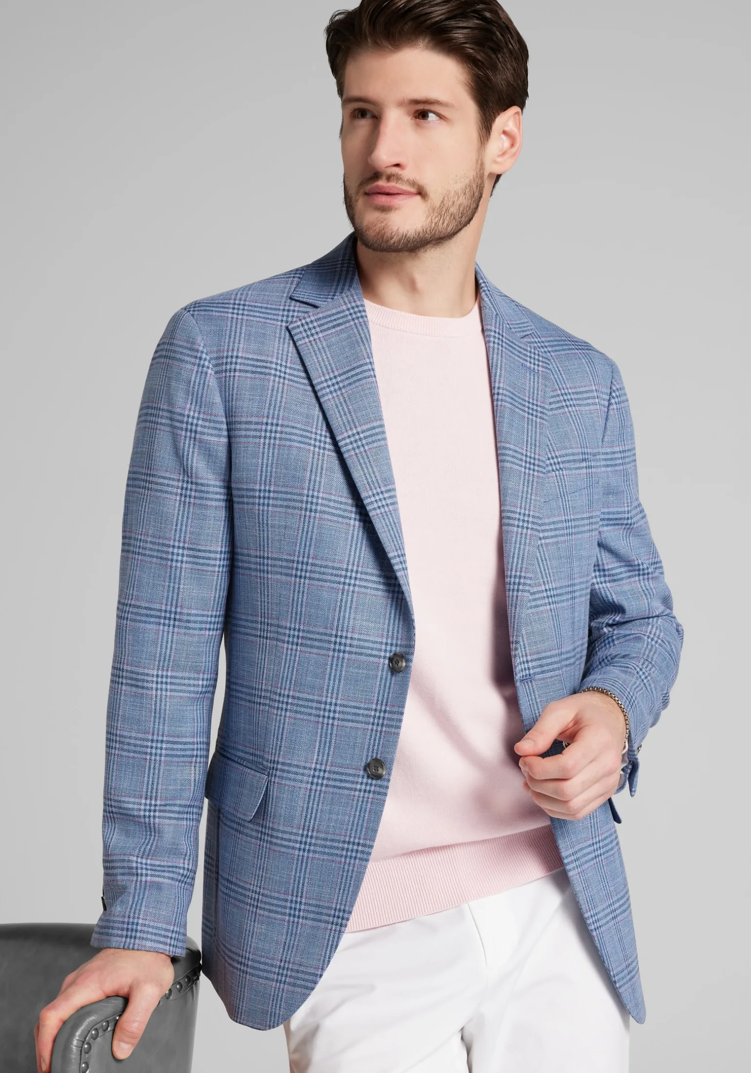 Jos. A. Bank Comfort Stretch Tailored Fit Plaid Sportcoat