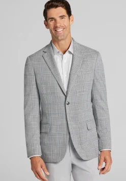 Jos. A. Bank Comfort Stretch Tailored Fit Plaid Knit Sportcoat - Big & Tall