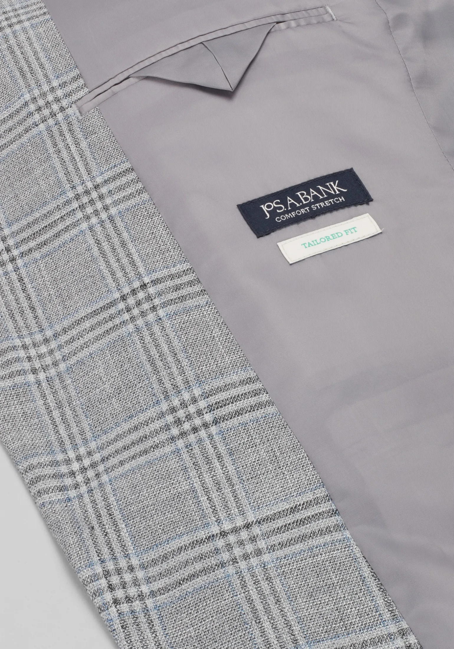 Jos. A. Bank Comfort Stretch Tailored Fit Plaid Knit Sportcoat