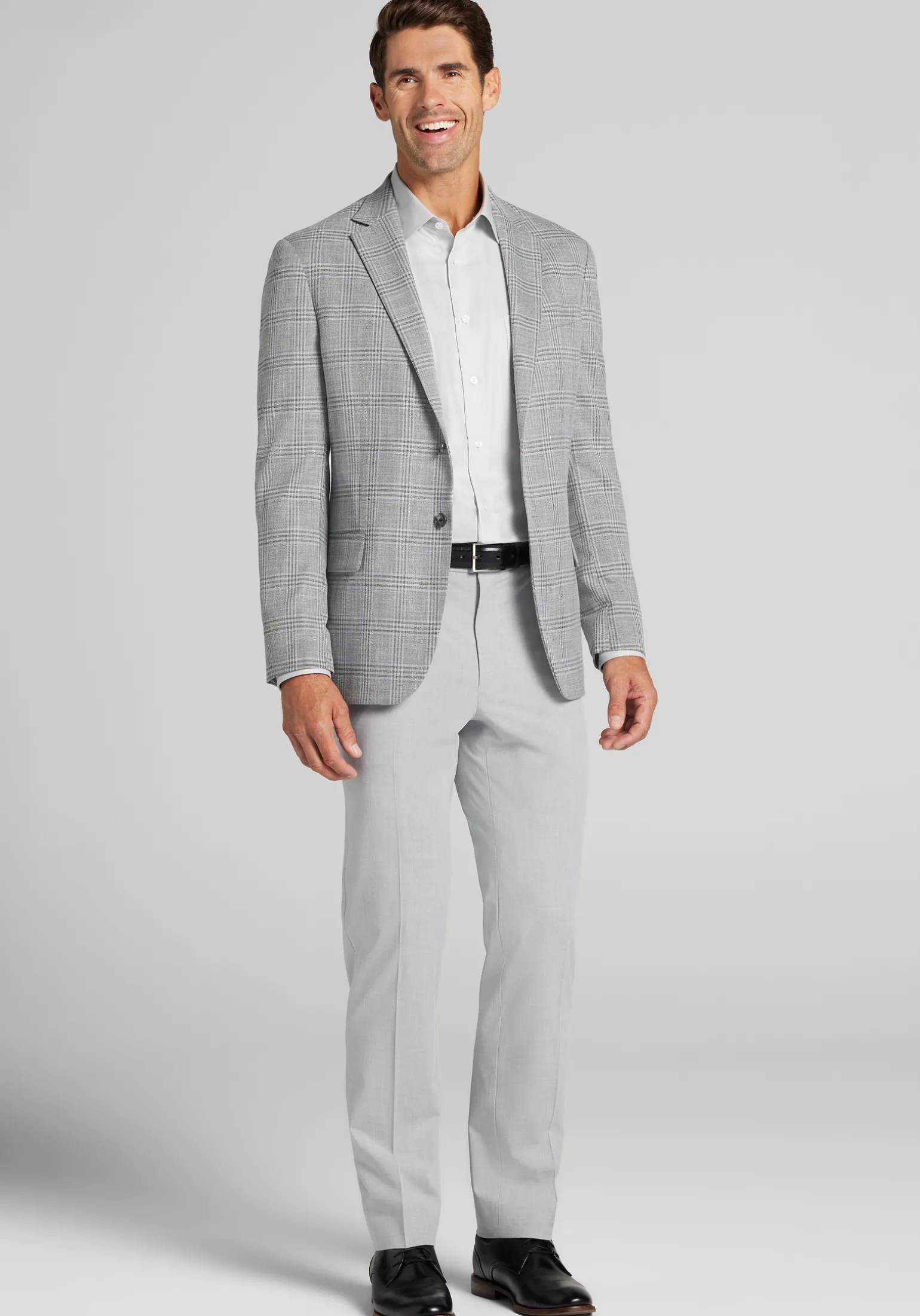Jos. A. Bank Comfort Stretch Tailored Fit Plaid Knit Sportcoat