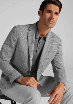 Jos. A. Bank Comfort Stretch Tailored Fit Plaid Knit Sportcoat