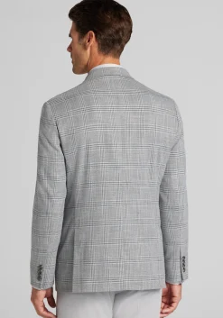 Jos. A. Bank Comfort Stretch Tailored Fit Plaid Knit Sportcoat