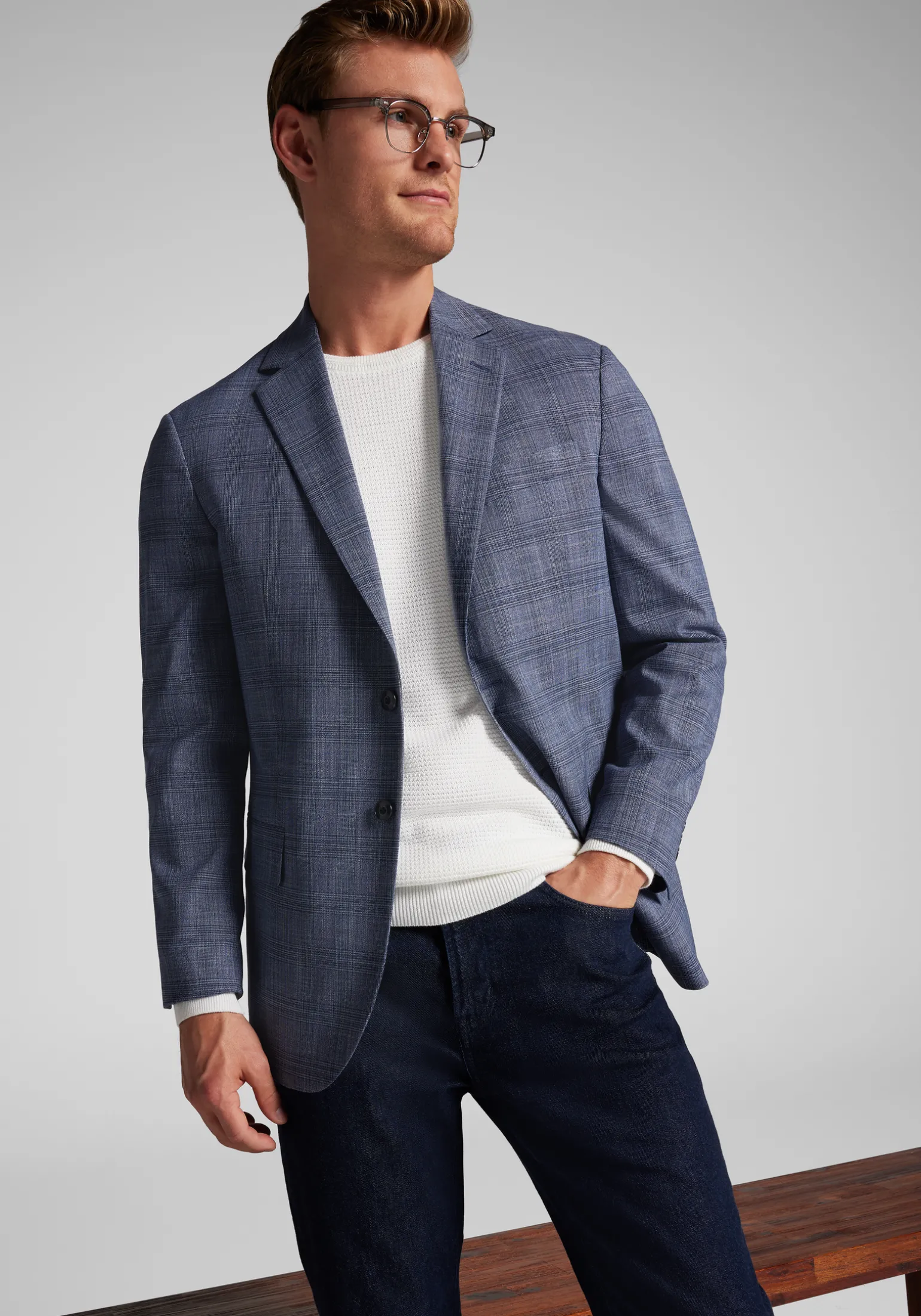 Jos. A. Bank Comfort Stretch Tailored Fit Plaid Sportcoat