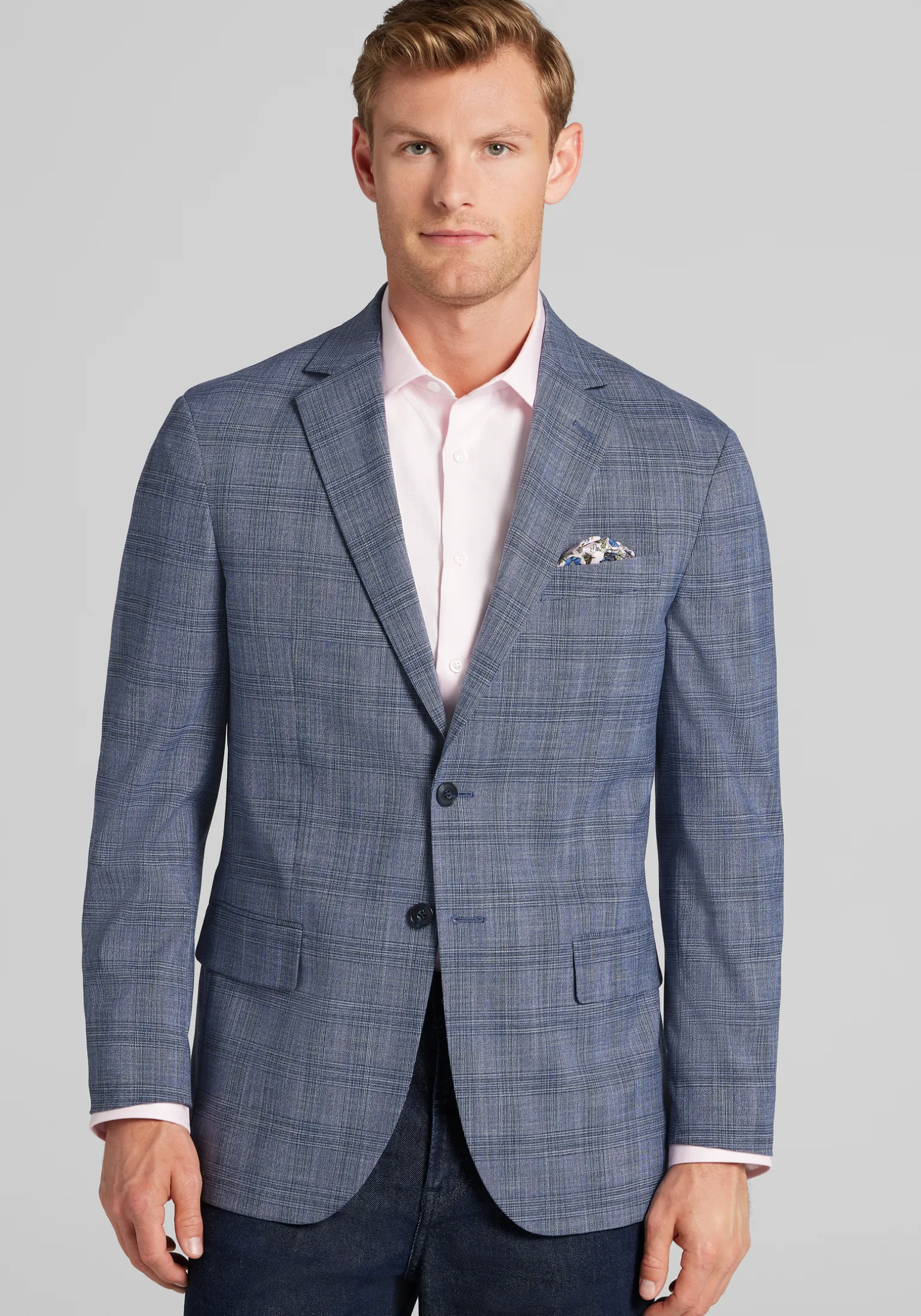 Jos. A. Bank Comfort Stretch Tailored Fit Plaid Sportcoat