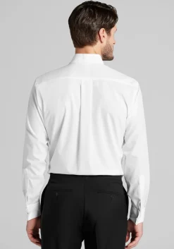 Jos. A. Bank Comfort Stretch Tailored Fit Wing Collar French Cuff Five-Pleat Formal Dress Shirt