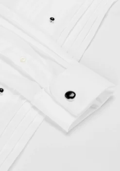Jos. A. Bank Comfort Stretch Tailored Fit Wing Collar French Cuff Five-Pleat Formal Dress Shirt