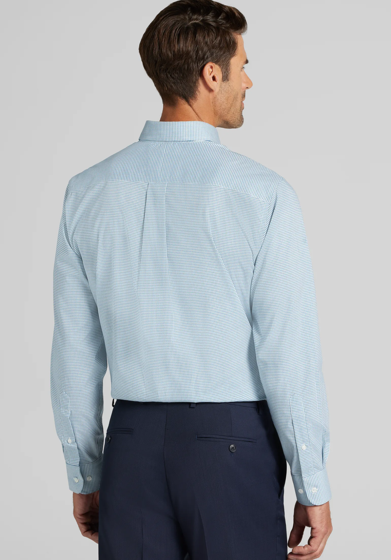 Jos. A. Bank Comfort Stretch Tailored Fit Button-Down Collar Check Dress Shirt