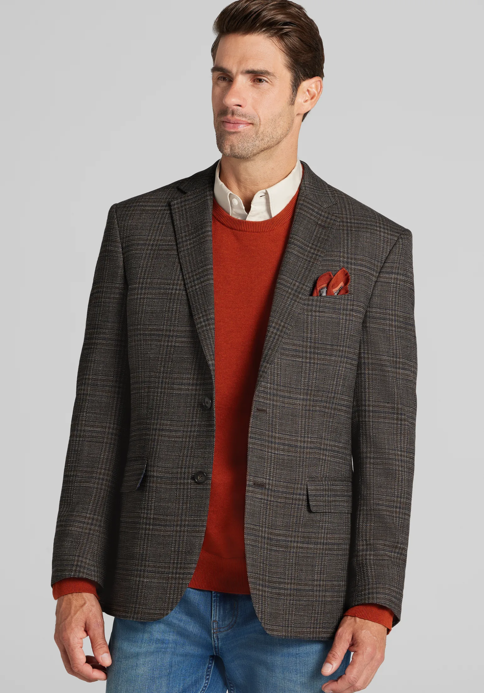 Jos. A. Bank Comfort Stretch Traditional Fit Plaid Sportcoat - Big & Tall