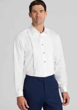 Jos. A. Bank Comfort Stretch Traditional Fit Point Collar French Cuff Eight-Pleat Formal Dress Shirt - Big & Tall