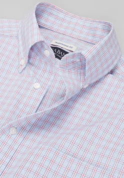 Jos. A. Bank Comfort Stretch Traditional Fit Button-Down Collar Plaid Dress Shirt