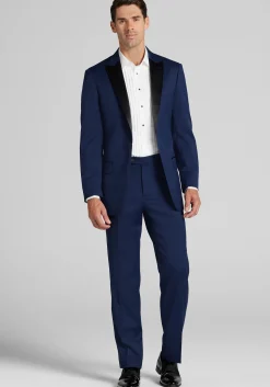 Jos. A. Bank Comfort Stretch Traditional Fit Point Collar French Cuff Eight-Pleat Formal Dress Shirt