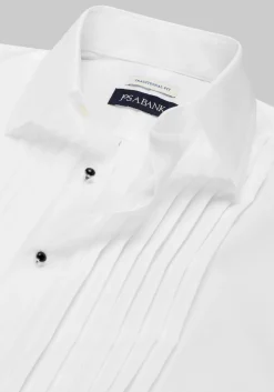 Jos. A. Bank Comfort Stretch Traditional Fit Point Collar French Cuff Eight-Pleat Formal Dress Shirt