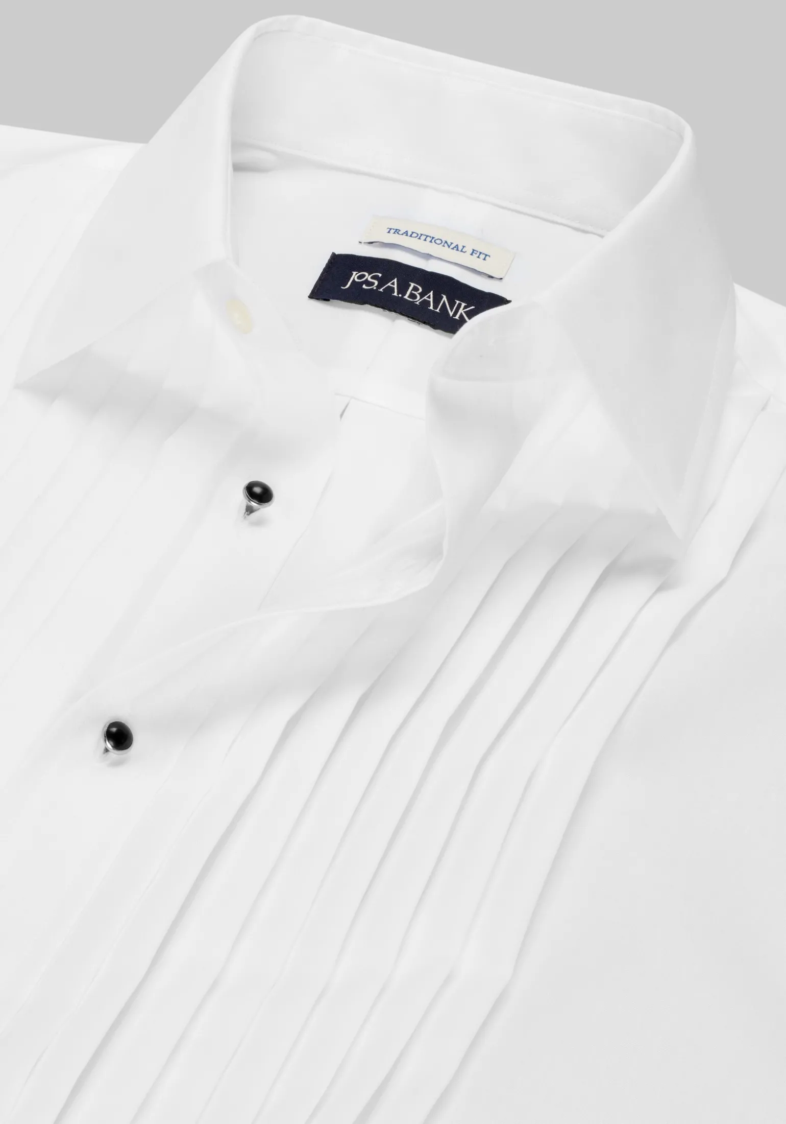 Jos. A. Bank Comfort Stretch Traditional Fit Point Collar French Cuff Eight-Pleat Formal Dress Shirt