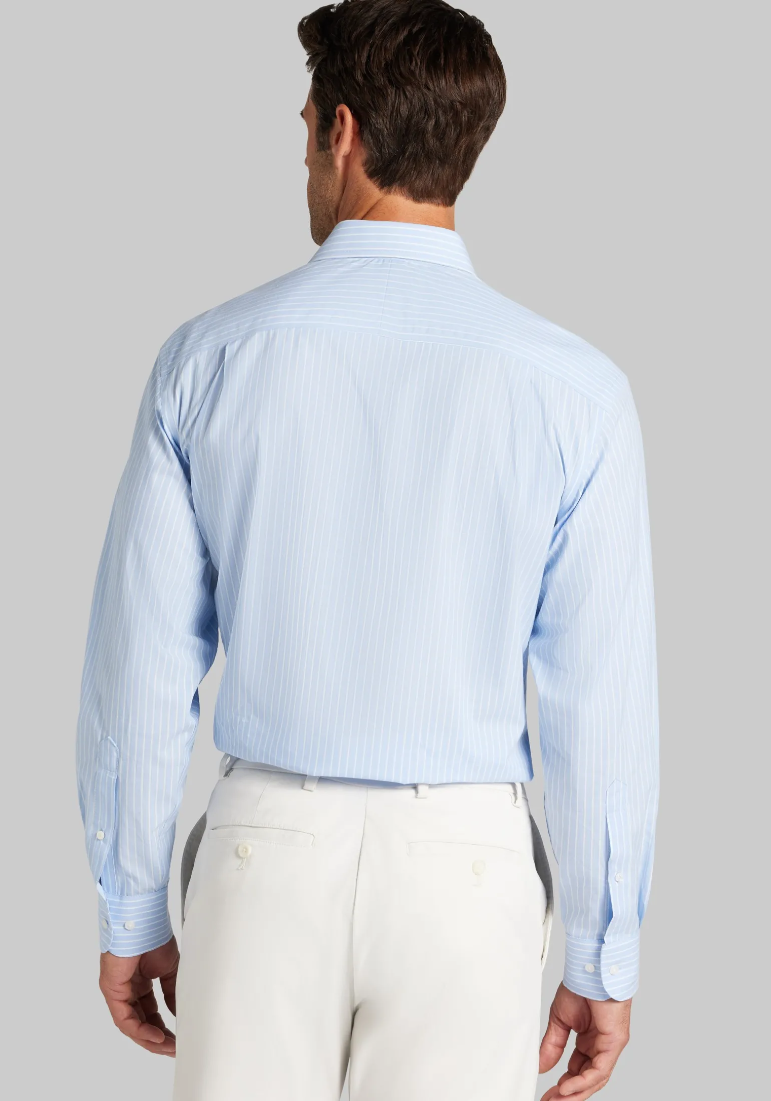 Jos. A. Bank Comfort Stretch Traditional Fit Spread Collar Stripe Dress Shirt
