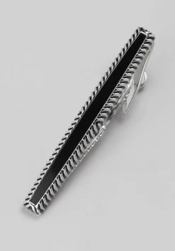Jos. A. Bank Faux Obsidian Deco Framed Tie Bar