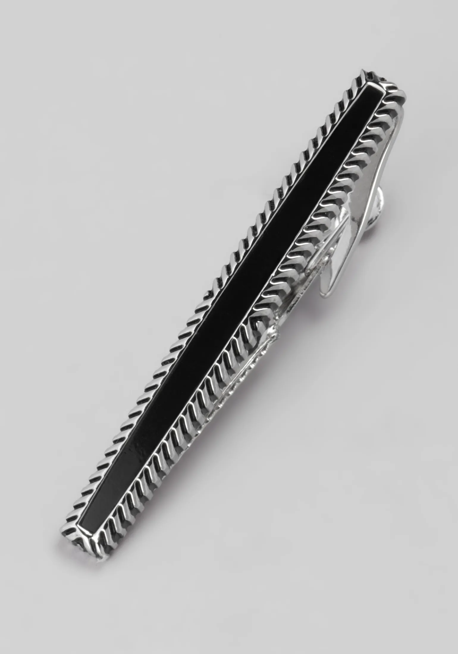 Jos. A. Bank Faux Obsidian Deco Framed Tie Bar