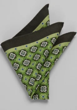 Jos. A. Bank Medallion & Herringbone Reversible Wool Pocket Square