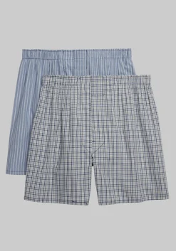 Jos. A. Bank Plaid & Stripe Woven Boxers, 2-Pack