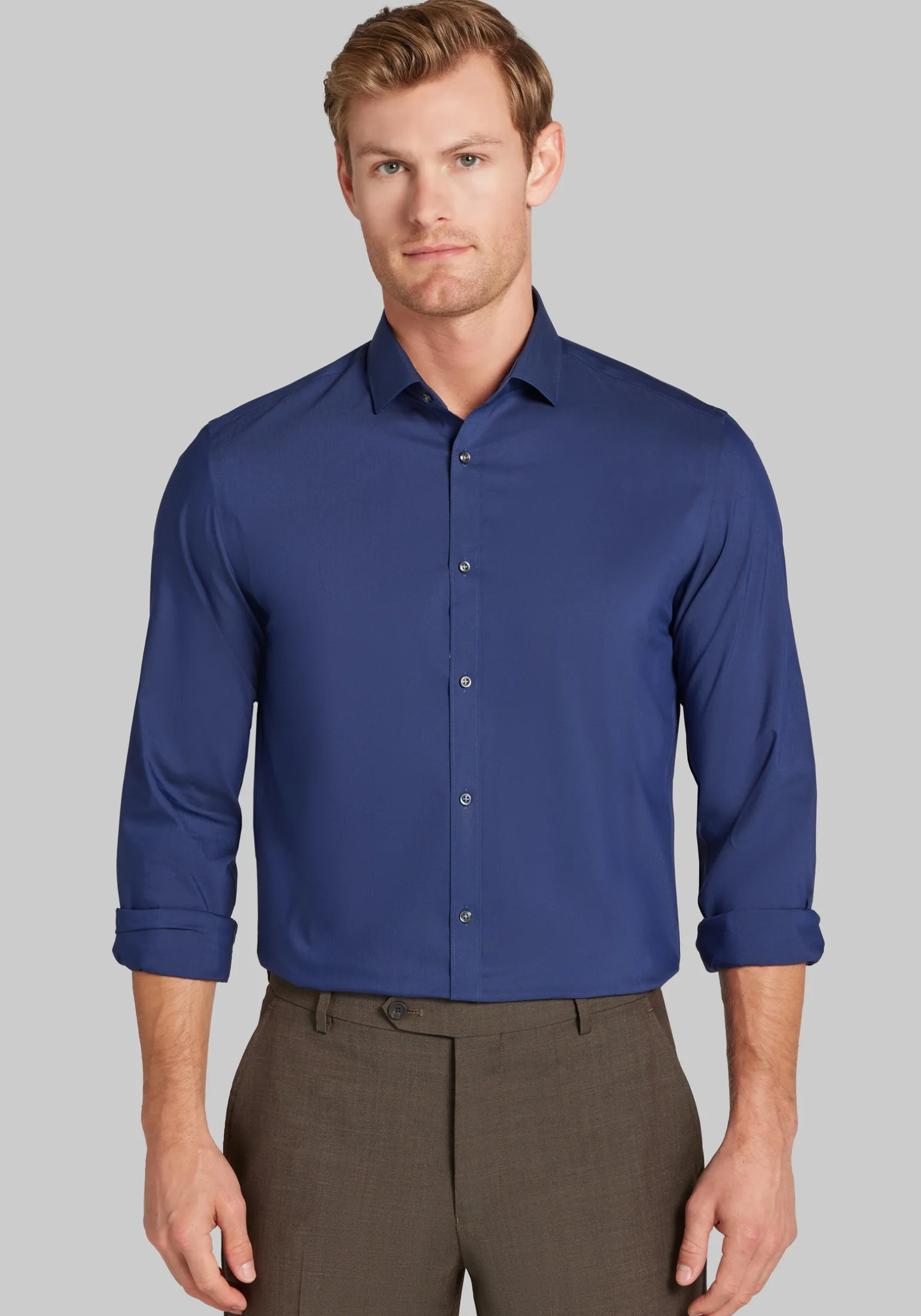 Jos. A. Bank Skinny Fit Spread Collar Solid Dress Shirt