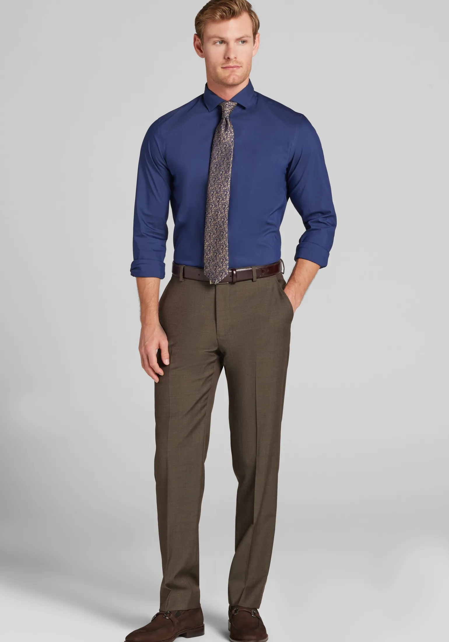 Jos. A. Bank Skinny Fit Spread Collar Solid Dress Shirt