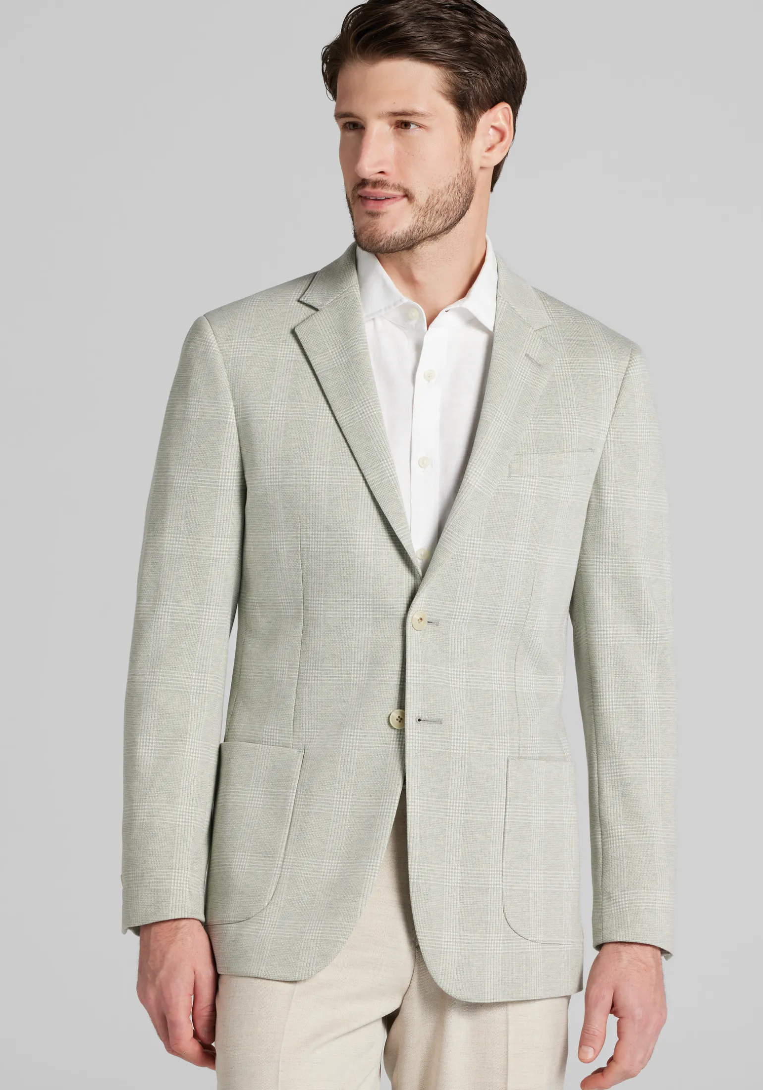 Jos. A. Bank Slim Fit Comfort Stretch Knit Plaid Sportcoat - Big & Tall