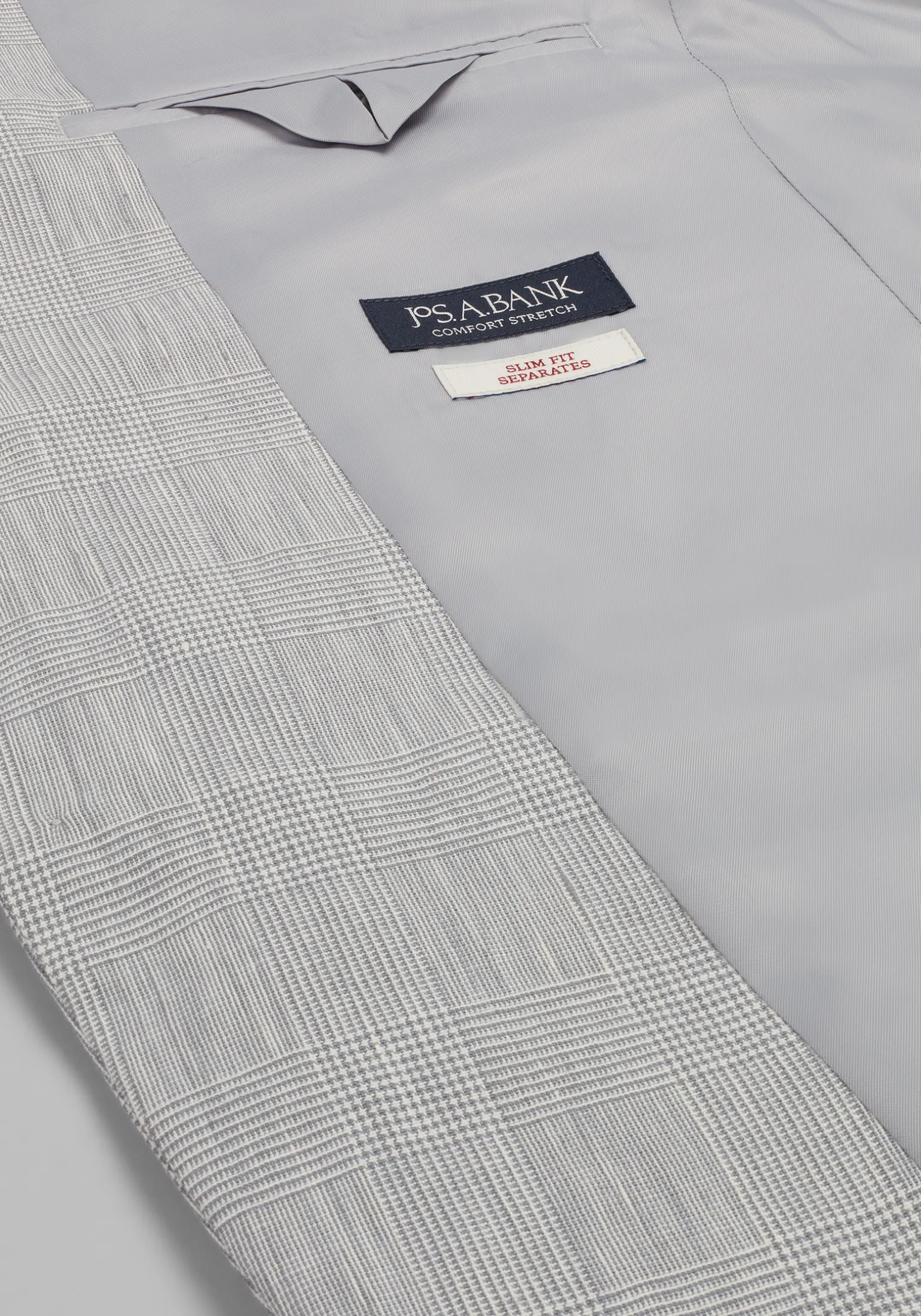Jos. A. Bank Slim Fit Comfort Stretch Linen Blend Plaid Suit Separate Jacket