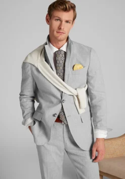 Jos. A. Bank Slim Fit Comfort Stretch Linen Blend Plaid Suit Separate Jacket