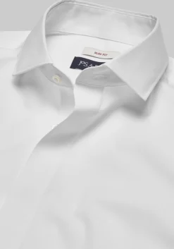 Jos. A. Bank Slim Fit Spread Collar Covered Placket Solid Dress Shirt