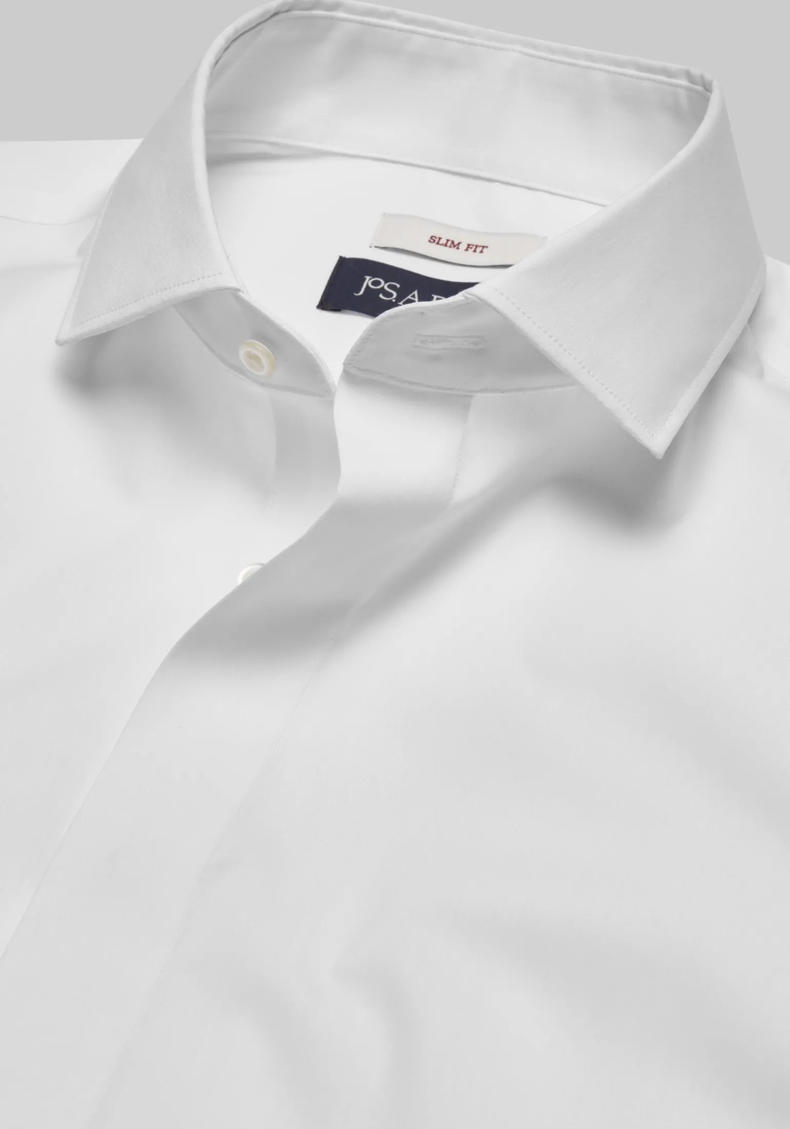 Jos. A. Bank Slim Fit Spread Collar Covered Placket Solid Dress Shirt