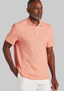 Jos. A. Bank Tailored Fit Birds-Eye Linen Short Sleeve Polo
