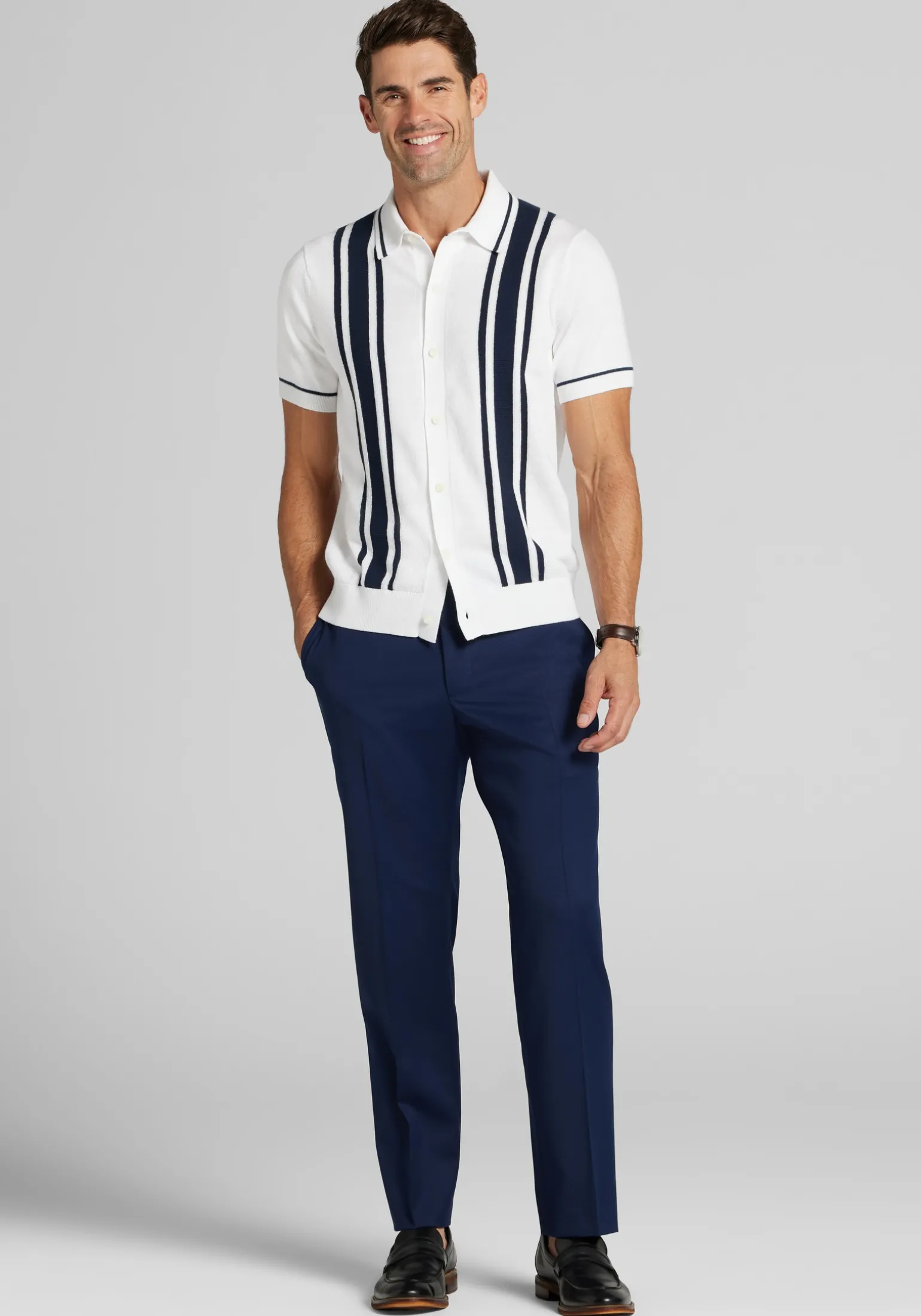 Jos. A. Bank Tailored Fit Bowling Panel Shirt Sweater