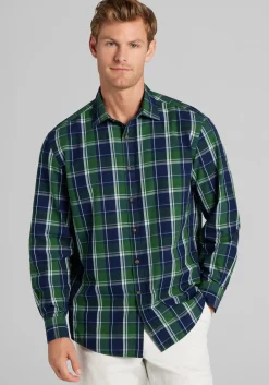 Jos. A. Bank Tailored Fit Check Button Up Shirt - Big & Tall