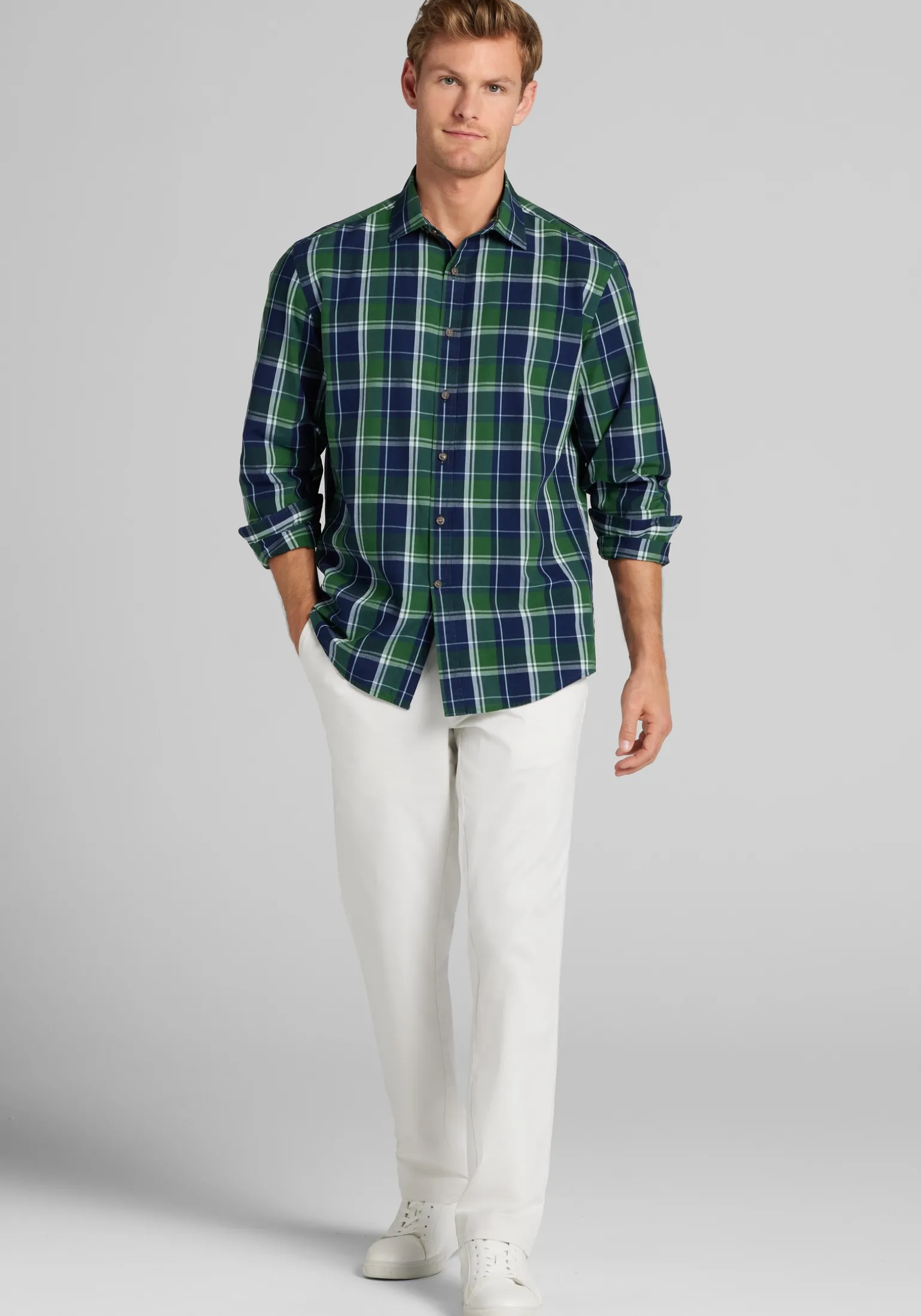 Jos. A. Bank Tailored Fit Check Button Up Shirt