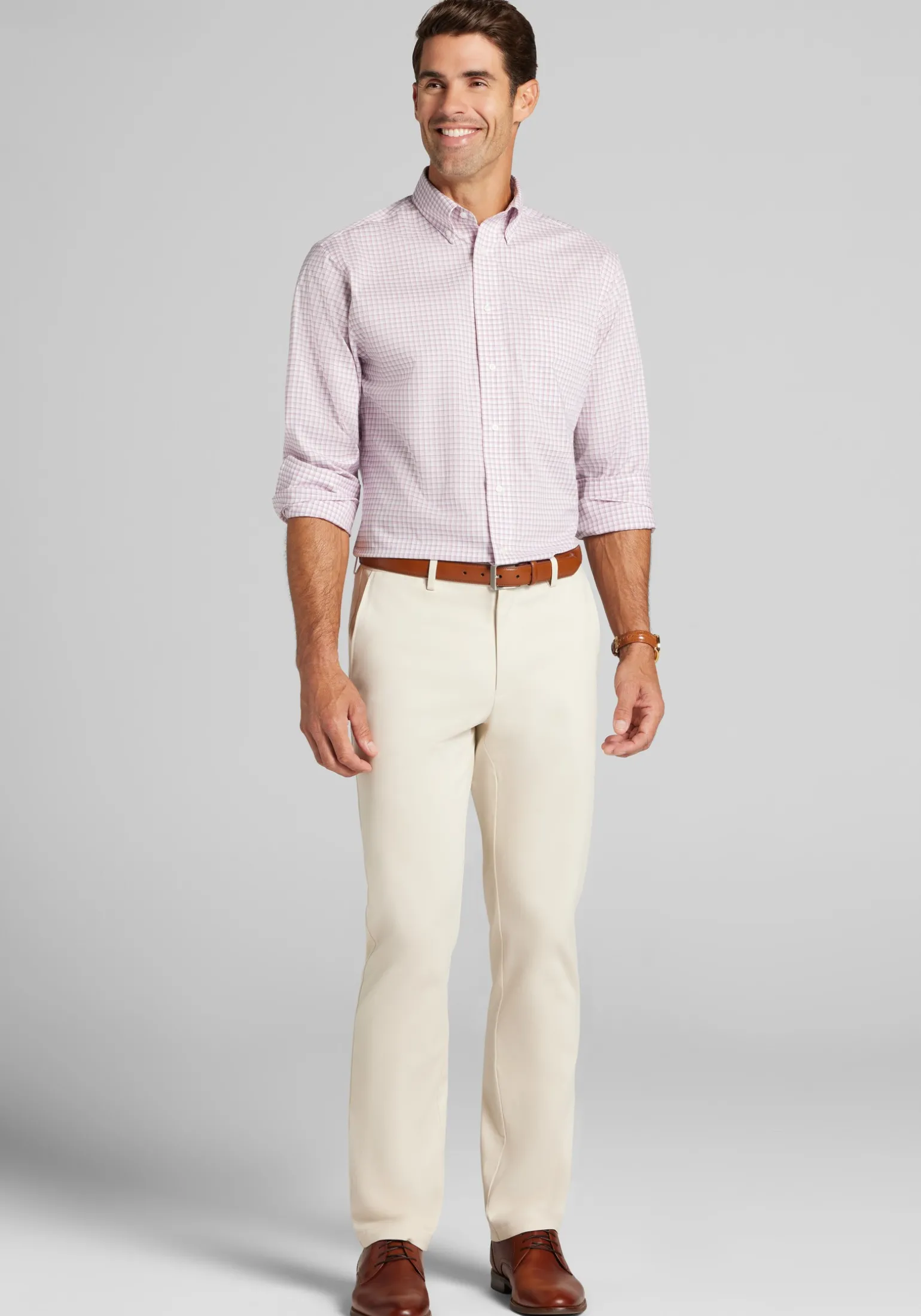 Jos. A. Bank Tailored Fit Check Comfort Stretch Dress Shirt