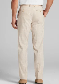 Jos. A. Bank Tailored Fit Comfort Stretch Linen Blend Plaid Suit Separates Pants